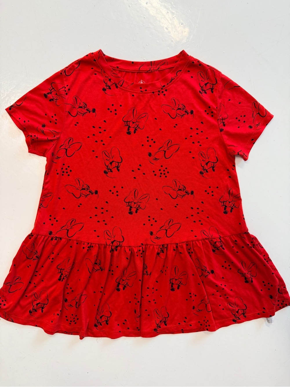 Disney Minnie Mouse red babydoll top with black bunny graphics